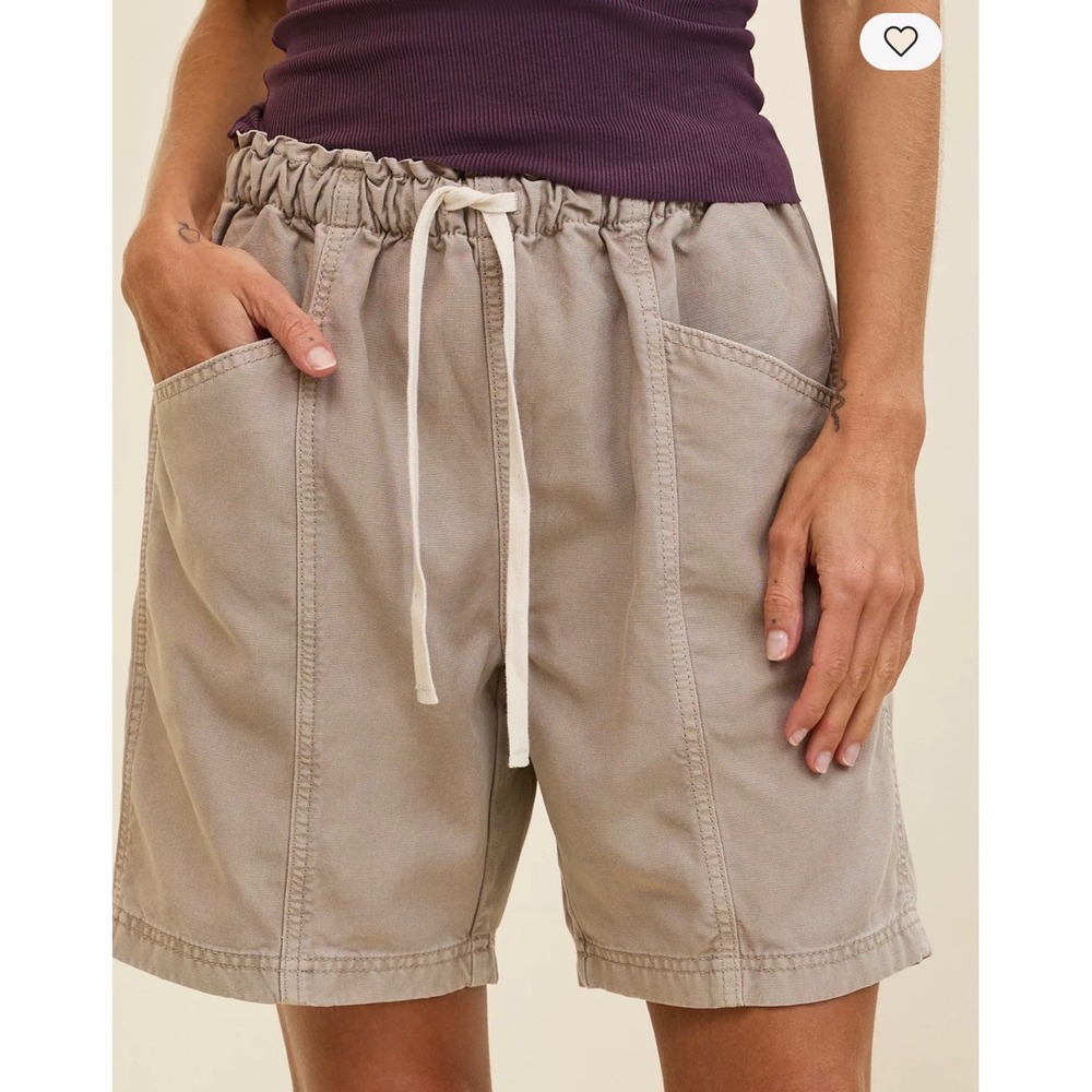 Aerie Cargo Shorts Jorts  Womens Medium Tan Excellent Drawstring Utility Casual